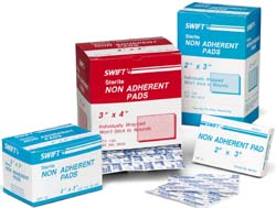 Pads, Non-Adherent, 2 Inches X 3 Inches - Latex, Supported